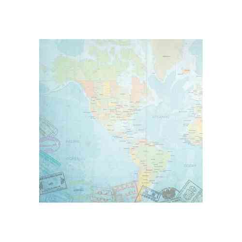 Travel Paper 12"X12" World Travel Western Hemisphere Map