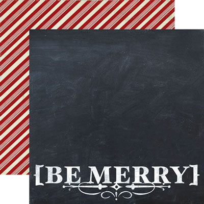 Weihnachtspapier Be Merry - Cardstock 12 x 12 Inch